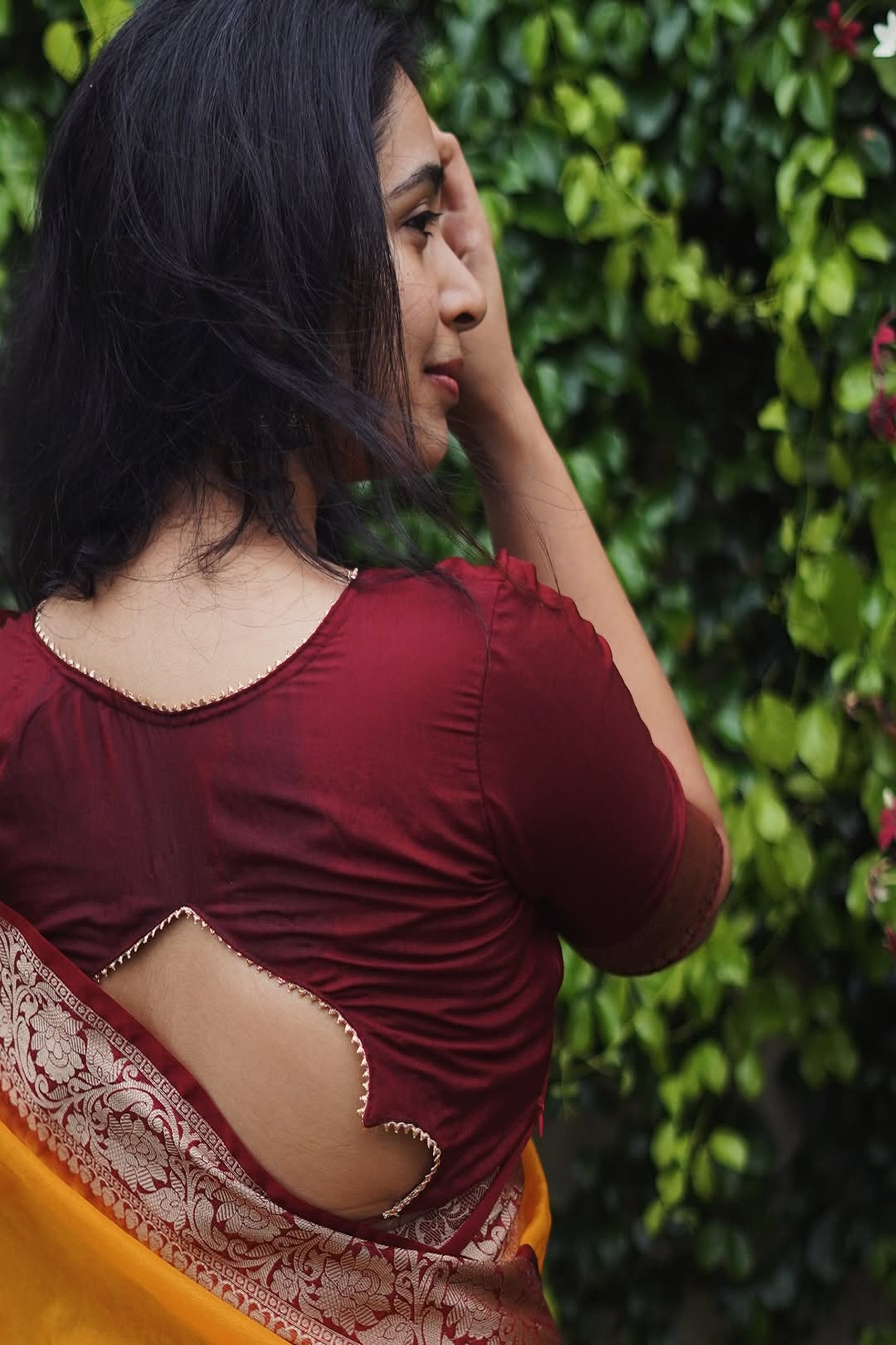 Banarasi Georgette Orange Saree